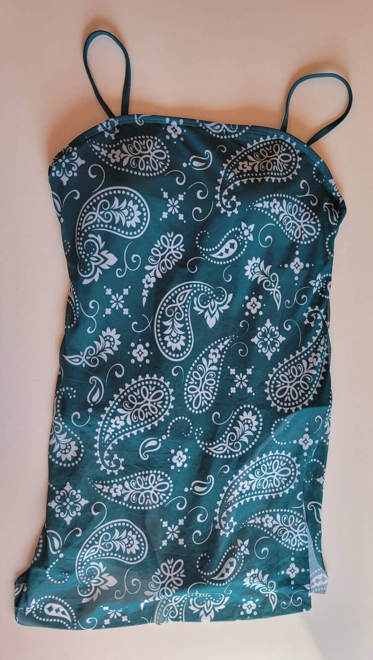 Shein Teal Mesh Overlay One Piece Swimsuit Women's XL